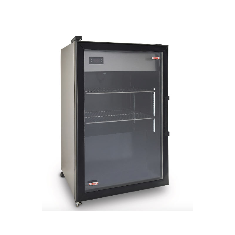 REFRIGERADOR VERTICAL EXHIBIDOR ACERO INOXIDABLE DE 4.6 PIES VRD5Al